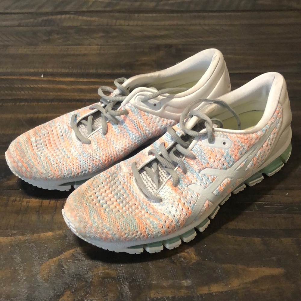 ASICS GEL QUANTUM 360 glacier grey/ orange pop/ Aruba blue womens 10
